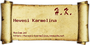 Hevesi Karmelina névjegykártya